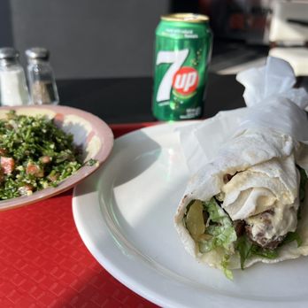 Beyrouth - Taboule and a falafel sandwich. - Lebanese Near Me - Sherbrooke, Quebec