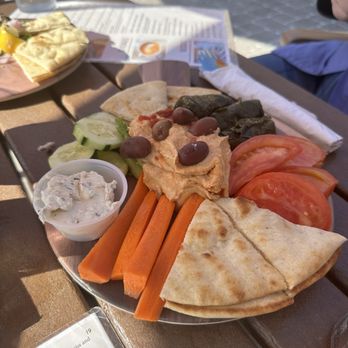 Gulf Drive Cafe - Hummus platter with extra veggies for dipping. - Seafood Near Me - Bradenton Beach, Florida