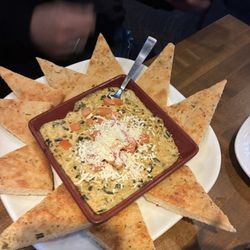Boston Pizza - Cold spinach dip. Should be hot