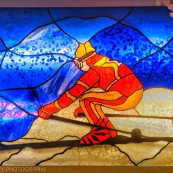 Custom stained glass by Carl Ferguson featured at Buckman's