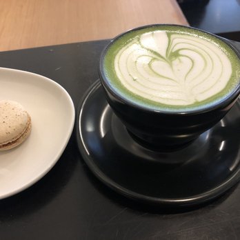 Ogawa Coffee - Matcha latte and green tea macaron - Coffee & Tea Near Me - Boston, Massachusetts