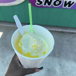 Zach's Shaved Ice - small banana snowcone with sweet cream