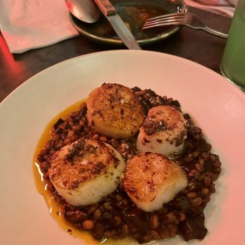 8282 - JJAJANG BORI-BAP - Seared Scallops over barley - Korean Near Me - New York, New York 8282 - JJAJANG BORI-BAP - Seared Scallops over barley - Korean Near Me - New York, New York