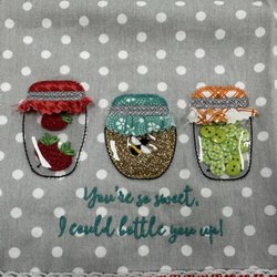 Treelotta Fabric + Craft Studio - Quilted on a kitchen towel. So adorable!