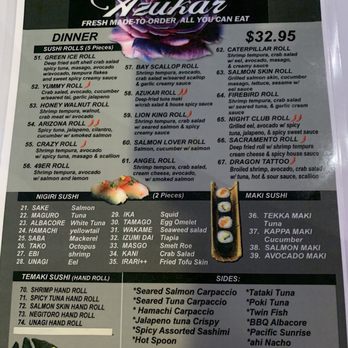 Azukar Sushi - Menu: July 10, 2022 - Sushi Bars Near Me - Sacramento, California Azukar Sushi - Menu: July 10, 2022 - Sushi Bars Near Me - Sacramento, California