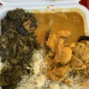 Naan Stop - saag paneer spicy coconut chicken plate - Indian Near Me - Isla Vista, California Naan Stop - saag paneer spicy coconut chicken plate - Indian Near Me - Isla Vista, California
