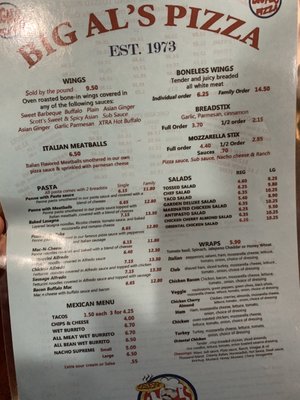 Menu photo 2 Big Al'S Pizza Manistee, MI