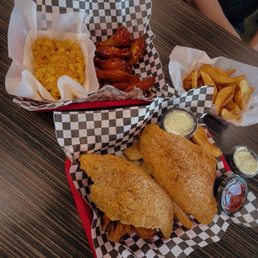 Catfish & Shrimp, Chicken Wings, Mac n Cheese