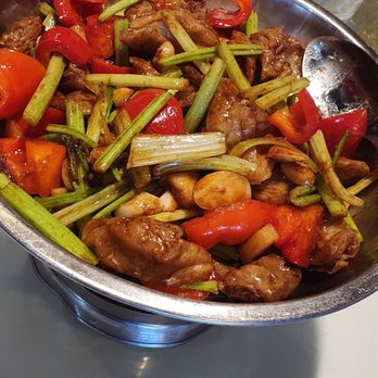Hunan Impression - Pig intestine in flaming pot - Chinese Near Me - San Jose, California Hunan Impression - Pig intestine in flaming pot - Chinese Near Me - San Jose, California