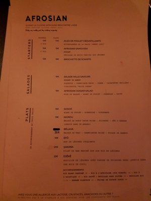 Menu photo 1 Afrosian Brussel, BRU