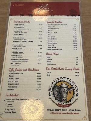 Menu photo 6 Sun Cattle Oklahoma City, OK