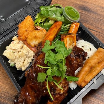 Makai Island - 808 mix plate with beef ribs - Barbeque Near Me - Renton, Washington