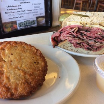Shapiro's Delicatessen - Potato Cakes supplemented with Pastrami n Rye... - Delis Near Me - Indianapolis, Indiana Shapiro's Delicatessen - Potato Cakes supplemented with Pastrami n Rye... - Delis Near Me - Indianapolis, Indiana
