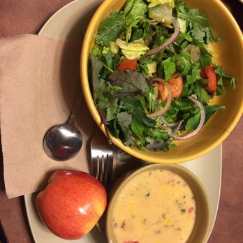 Panera Bread - Summer Corn Chowder with a Spring Salad and Apple - Sandwiches Near Me - Solana Beach, California Panera Bread - Summer Corn Chowder with a Spring Salad and Apple - Sandwiches Near Me - Solana Beach, California