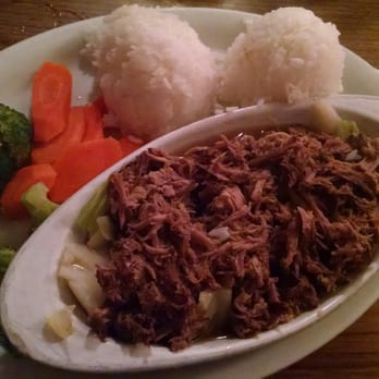 Kona Kitchen - Seattle - Kahlua pig with cabbage, rice and steamed veggies - Hawaiian Near Me - Seattle, Washington