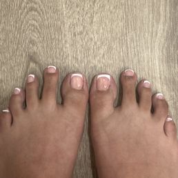 Gel French tip pedicure Gel French tip pedicure