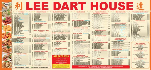 Menu photo 1 Lee Dart Chinese Belfast, BFS Menu photo 1 Lee Dart Chinese Belfast, BFS