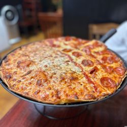 Windy City Pizza - Half Cheese half pepperoni Thin Crust Pizza