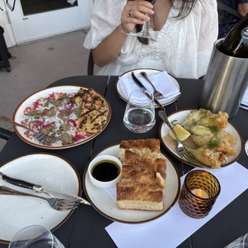 Great Gold - Beef carpaccio, focaccia, and squash blossoms - Italian Near Me - Reno, Nevada Great Gold - Beef carpaccio, focaccia, and squash blossoms - Italian Near Me - Reno, Nevada