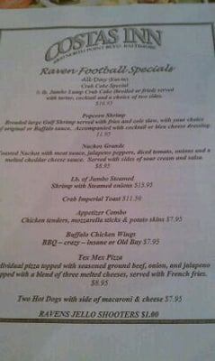 Menu photo 7 Costas Inn Baltimore, MD