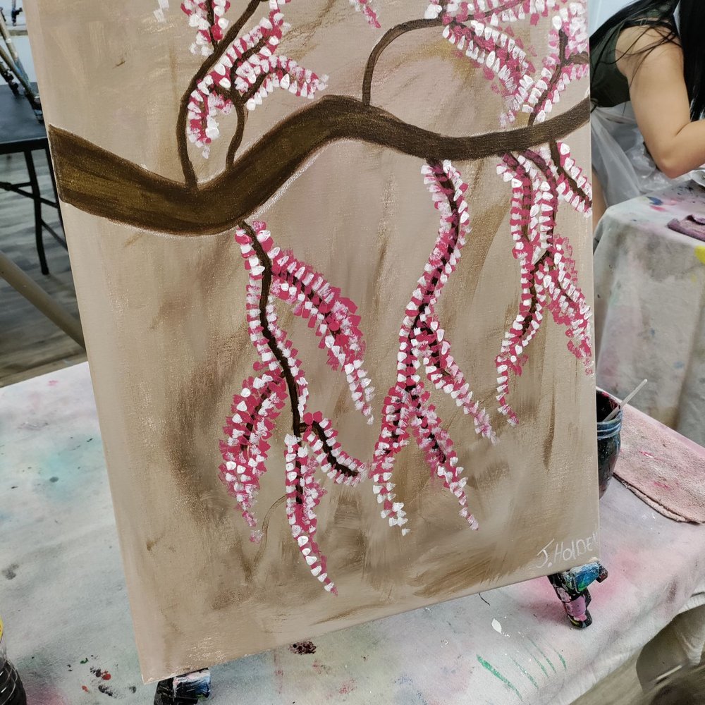 Corks & Strokes - Cherry blossom - Paint & Sip Near Me - Bakersfield, California Corks & Strokes - Cherry blossom - Paint & Sip Near Me - Bakersfield, California