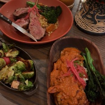 LATHA - Lamb with Brocolini and Brussels sprouts. Dayboat Moqueca with shrimp - African Near Me - Phoenix, Arizona