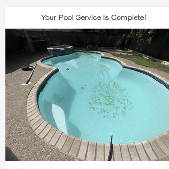 Poolie - One of very few times our pool was actually blue - however, Poolie left yellow algae to sit and grow without offering a solution - Pool Cleaners Near Me - Austin, Texas