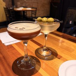 Selah Restaurant - Espresso Martini and dirty martini