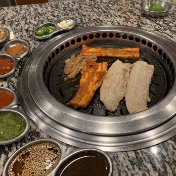 Let's Meat Kbbq - 3 different types of pork belly dishes ordered - Korean Near Me - Charlotte, North Carolina Let's Meat Kbbq - 3 different types of pork belly dishes ordered - Korean Near Me - Charlotte, North Carolina