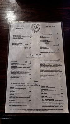 Menu photo 1 AJs Corner Brick Bar & Grill Baker City, OR