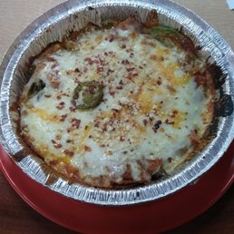Keto crustless pizza. This baby is loaded with meat.