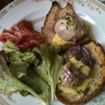 The Publican - Red wine poached eggs, prosciutto, sourdough - New American Near Me - Chicago, Illinois The Publican - Red wine poached eggs, prosciutto, sourdough - New American Near Me - Chicago, Illinois