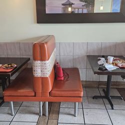 Miyabi Jr Express - You see where the rude front desk girl put my food.... You see where my family and I were eating