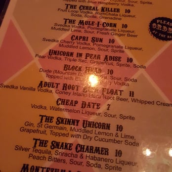 Unicorn - One side of the menu ! - New American Near Me - Seattle, Washington Unicorn - One side of the menu ! - New American Near Me - Seattle, Washington