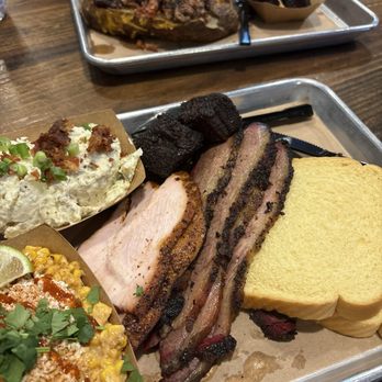Hurtado Barbecue - 2 meat platter. - Barbeque Near Me - Arlington, Texas