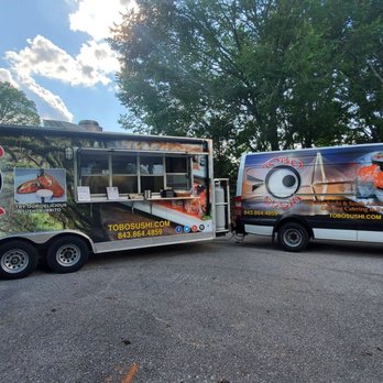 Tobo Sushi - two food trucks parked in a parking lot - Food Trucks Near Me - Charleston, South Carolina