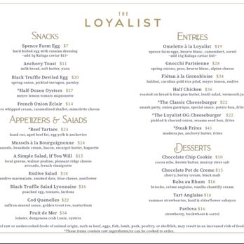 The Loyalist - Menu - New American Near Me - Chicago, Illinois The Loyalist - Menu - New American Near Me - Chicago, Illinois