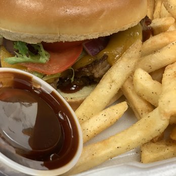 Grub N Stuff - House Burger with fries - Smokehouse Near Me - Kalamazoo, Michigan