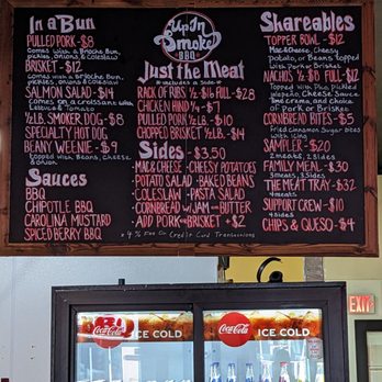 Up In Smoke BBQ - Menu board - Barbeque Near Me - Cedar Rapids, Iowa