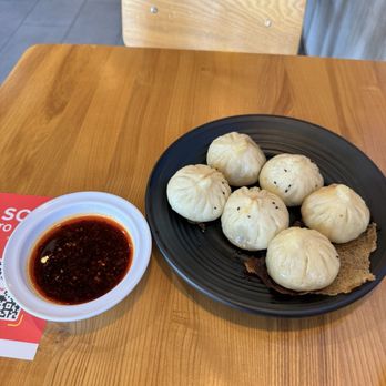 Mr. Noodle - 6 Piece Pan-Fried Buns (sauce is yummy too) - Chinese Near Me - Henrico, Virginia Mr. Noodle - 6 Piece Pan-Fried Buns (sauce is yummy too) - Chinese Near Me - Henrico, Virginia