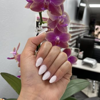 Bling Nails & Spa - White almond shaped acrylics - Nail Salons Near Me - Orange, California Bling Nails & Spa - White almond shaped acrylics - Nail Salons Near Me - Orange, California