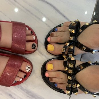 Blush Me Nail Bar - Multicolor & multi pattern pedi - Nail Salons Near Me - Scottsdale, Arizona