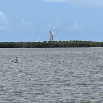 Banana Creek Launch Viewing - My view of Artemis II on the launch pad, as viewed from the Banana Creek location, about 4 hours before launch. - Tours Near Me - Florida, Florida