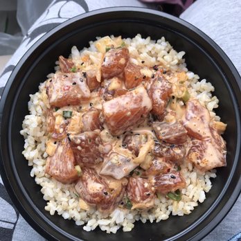Poke Stop - my creamy salmon poke bowl with brown rice! - Hawaiian Near Me - Mililani, Hawaii Poke Stop - my creamy salmon poke bowl with brown rice! - Hawaiian Near Me - Mililani, Hawaii