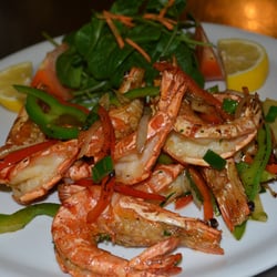 Hoshi Hoshi - Gambas grillés aux poivrons et aux gingembre Grills gambas met prei en gember