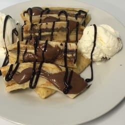 Theodore Home & Garden Cafe - Crepes with Banana, Nutella, Choc Sauce & Ice cream! More options in store!
