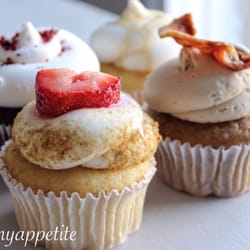 Strawberry Cream Cheese, Red Velvet, Vanilla Caramel & Maple Bacon