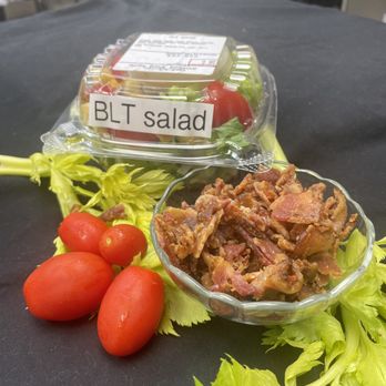 Honey Brook Barbecue - BLT Salad, fresh lettuces, tomatoes, bacon with shredded cheese, and croutons. Dressing of choice - Barbeque Near Me - Honey Brook, Pennsylvania Honey Brook Barbecue - BLT Salad, fresh lettuces, tomatoes, bacon with shredded cheese, and croutons. Dressing of choice - Barbeque Near Me - Honey Brook, Pennsylvania