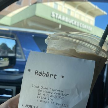 Starbucks - I stole the order slip... 10X don't. lol. thanks Aiea Heights Starbucks Crew! Always Yummy. - Coffee & Tea Near Me - Aiea, Hawaii