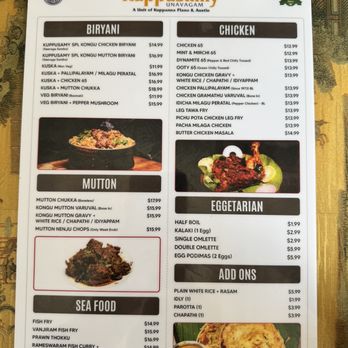 Thiru Kuppusamy Unavagam - the menu - Indian Near Me - Irving, Texas Thiru Kuppusamy Unavagam - the menu - Indian Near Me - Irving, Texas
